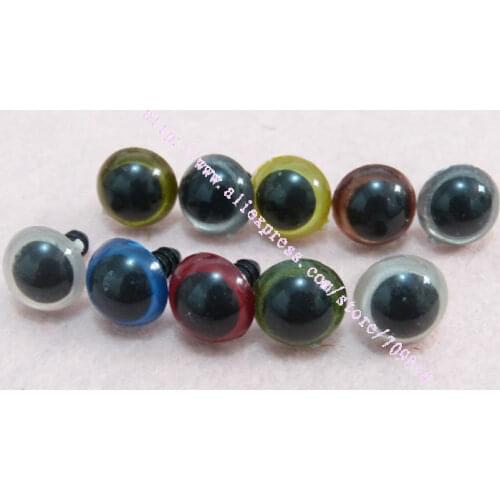 14mm round mixed color safety toy eyes for toy bear accessories with safety/by randomly/#NE