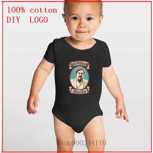 2020 el patron narcos pablo escobar plata o plomo printed Baby Bodysuits newborn boy girl clothes short sleeve onesie unsisex