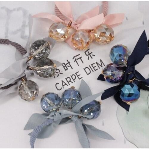 4pcs Adult Headwear Crystal Ball Hairbands Wholesale Handmade Imitation Crystal Elastic Hair Bands Cute Girls Hair Accessories