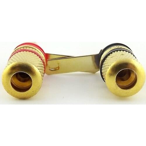 4pcs Amplifier Terminal Binding Post 4mm Banana Plug Female Jack Adapter Gold Plated Connector Black/Red