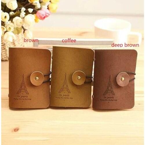 60pcs/lot Fashion Women Men Eiffel Tower 20 Slots ID Credit Cards Holders Organizer Case Pocket Brown Business Card Holder