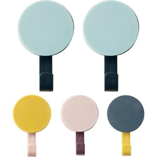 8pcs Nordic Simple Hooks Creative Bathroom Storage Hook Home Punch-free Hitting Color Decoration Hooks