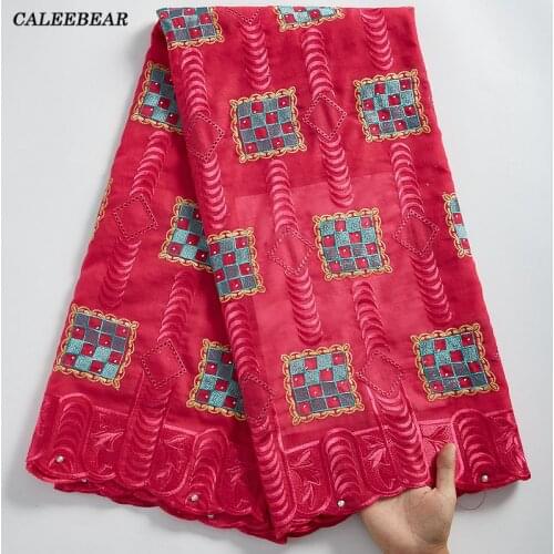 African Cotton Lace Fabric With Stones Embroidery Swiss Voile Lace In Switzerland For Nigerian Wedding Festival Lace Dress S2311