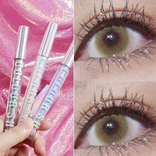 Diamond Glitter Mascara Gloss Shiny Eyelashes Mascara Waterproof Quick Dry Curling Eye Lashes Makeup Mascara Party Makeup
