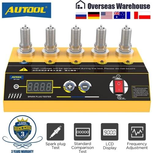 AUTOOL SPT360 Car Spark Plug Tester Ignition Testers Automotive Diagnostic Tool Five-Hole Spark Plug Flashover Analyzer 110/220V