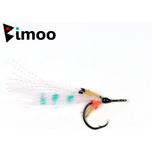 Bimoo 4pcs 2/0 Saltwater Fishing Flies Orange Butt Tarpon Streamer Bait Fly Fishing Lure Hooks