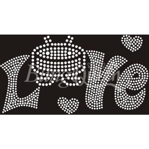 BlingQueen 25PCS/LOT Hot Fix Iron On Rhinestone Motifs Love Hockey Design Custom Orders are welcome