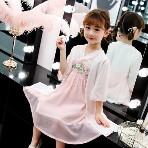 Child traditional chinese dance costumes for girls Ancient Fairy han tang dynasty qing hanfu kids Dress ming opera children set