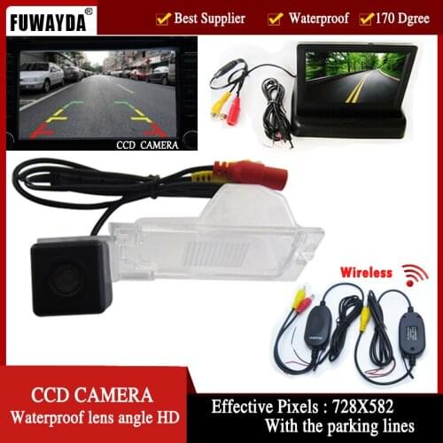 FUWAYDA Wireless CCD chip Car Rear View parking Camera for Ford Edge Escape Mercury Mariner 4.3 Inch foldable LCD TFT Monitor HD