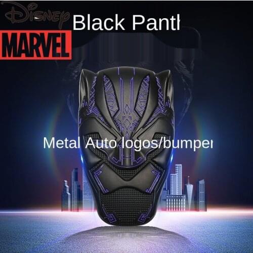 Disney Marvel Panther Metal 3D Stereo Car Logo Sticker Car Middle Mesh Scratch Blocking Body Panther Side Mark