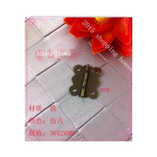 Hardware accessories antique wooden decorative butterfly hinge special gift box packing boxes 30mm*26mm 90 degree
