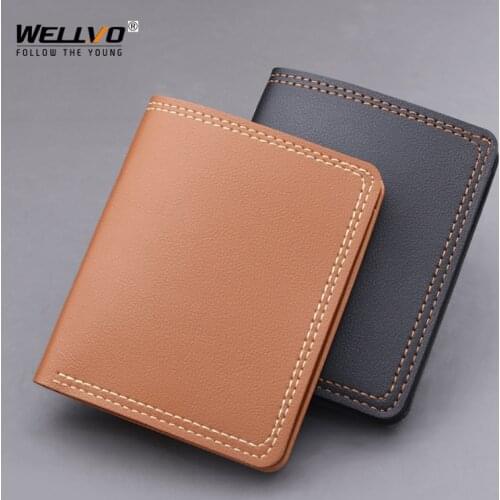 Fashion Mini Slim Wallet Mens Solid Money Purse Coin Bag Short Men Casual Thread Wallet Card Holder Compact Money Purses X78C