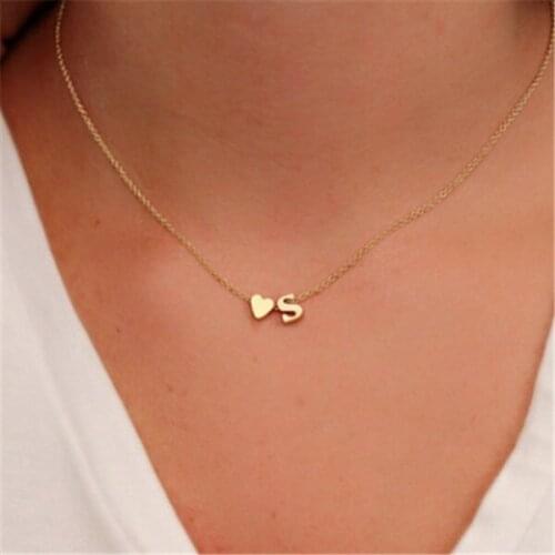 Fashion Tiny Sierlijke Hart Initial Ketting Brief Ketting Naam Sieraden Voor Vrouwen Accessoires Vriendin Gift