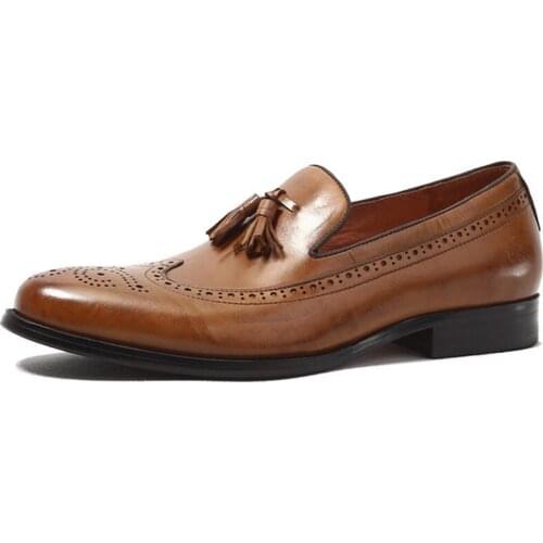 Men Real Genuine Leather Dress Shoes Luxury Trainers Formal Wedding Loafers Oxford Italian Handmade Brogues Shoes