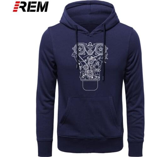 REM Men Cotton Brand New ENGINE DESIGN Black Tuner Decal Mechanic Tool Garage Piston Hoodies, Sweatshirts
