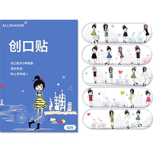 New 100Pcs Cartoon Waterproof Bandages Adhesive Bandages Band-Aid Hemostatic Adhesive Band Aid Sterile Stickers For Kids Healthy