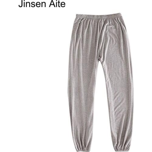 Jinsen Aite New 2018 Autumn Casual Men Trousers Elastic Waist Casual Loose Pajama Pants Modal Sportswear Pants Plus Size JS677