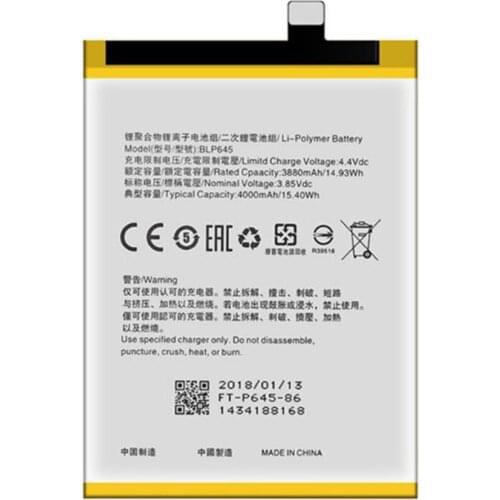 New battery for Oppo BLP645 R11Splus new mobile phone battery