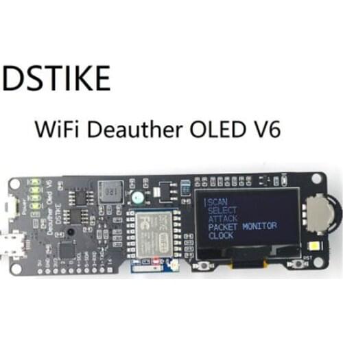 DSTIKE WiFi Deauther OLED V6 ESP8266 Development Board 18650 Battery Polarity Protection Case Antenna 4MB ESP-07 I1-005