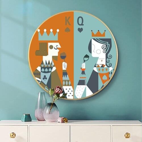 Modern Creative King and Queen Poker Style Art Canvas Poster Painting Wall Picture Print Home For Living Room Office Decoration