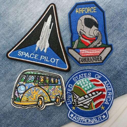 Prajna van gogh embroidered patches for clothing iron striped letters in cute cartoon ufo stickers sexy lips diy
