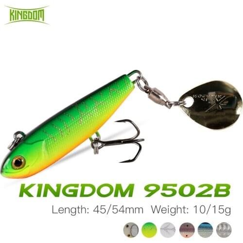Kingdom Fishing Lures 10g 15g Lead Head Plastic Body Metal Sequin On The Tail Sinking VIB Baits Bass Pike Perche Fishing Tackle