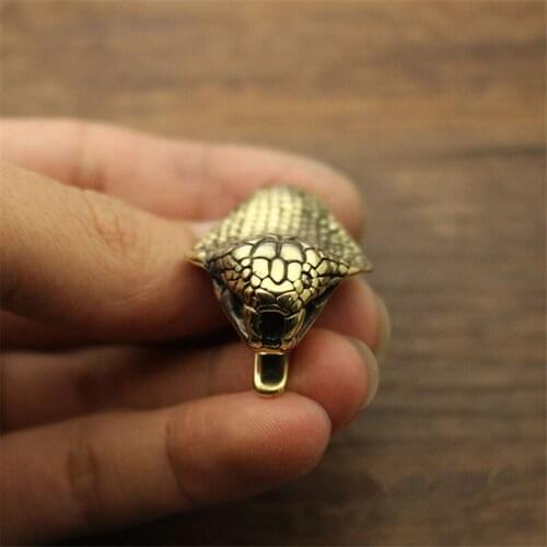 EDC Personality Retro Handmade Pure Snake Copper Belt Buckle Pure Copper Keychain Cloth Clamp Brass Accessories Gift Equipment