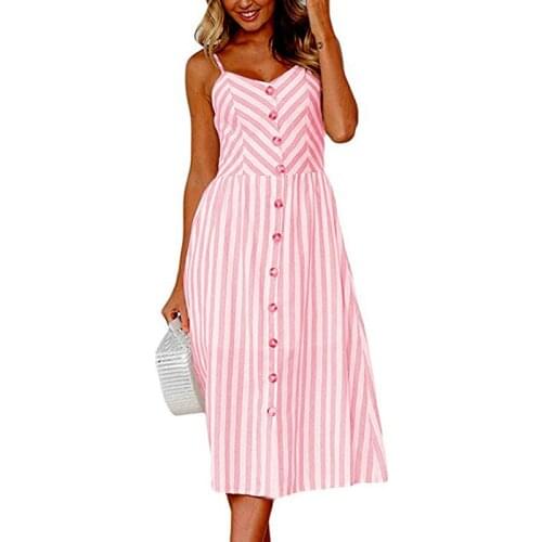 QATURALAN Summer Dresses With Buttons