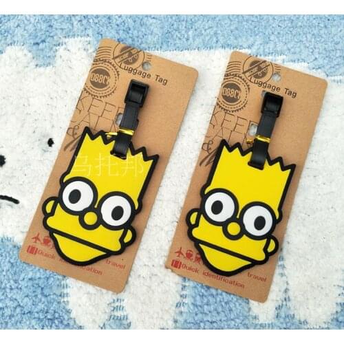 Simpsonsss Anime Travel Accessories Luggage Tag Suitcase ID Address Portable Tags Holder Baggage Label Gifts New