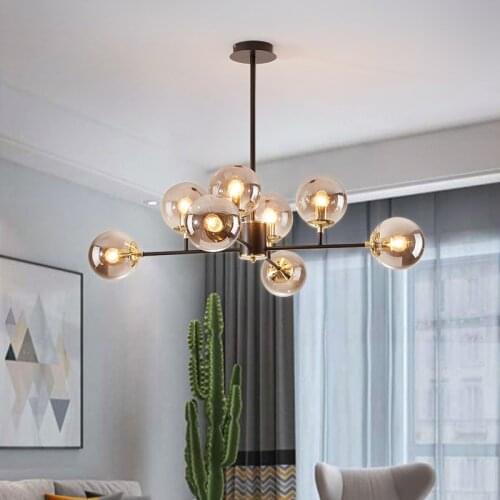 Nordic LED Chandelier For Living Room Bedroom dining Restaurant Modern Ceiling Chandelier Glass ball Loft Villa Light Fixture