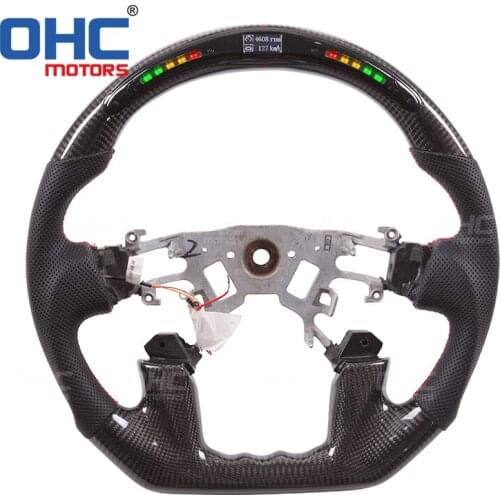 Real Carbon Fiber LED Steering Wheel compatible for Nissan Patrol Infiniti QX80