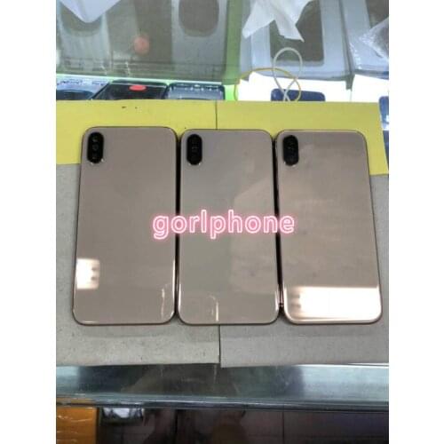 Perfect Quality 24k Mirror Gold Chassis Rear Door for phone X for phone XS gold style Battery Door Housing Middle Frame