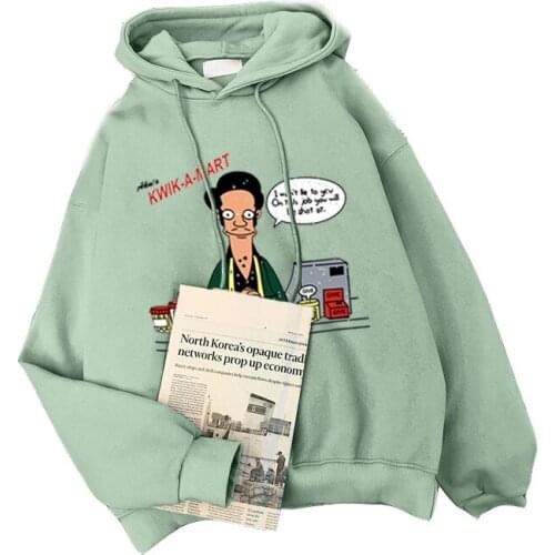 Winter 2020 New Plus Velvet Thickened Ladies Hoodie Loose Girlfriends Outfit Cute Cartoon Printed Cotton Liner Women Sweatshirt