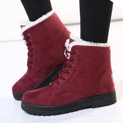 Women Snow Boots Woman Boots 2019 Women Winter Boots Warm Fur Winter Ankle Boots Women Shoes Lace-up Female Shoes