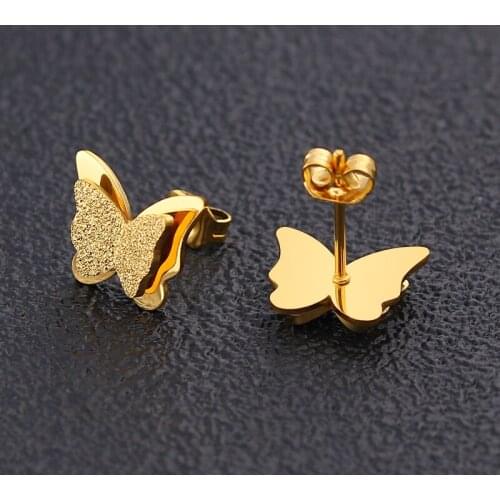 Earrings for Women Fashion Korean Butterfly Earring women Jewelry Stainless Steel rose Gold Earrings Gifts for Women Accesorios