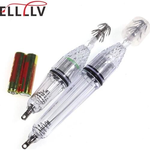 1pc 12cm 17cm 5AA Battery LED Squid Lure Lamp Deep Drop Sea Fishing Squid Octopus Cuttle Umbrella Hook Attracting Fishing Light