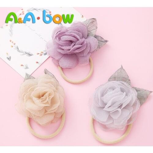 1pcs Fashion Flower decor Headband Newborn Baby Elastic Princess Head Wrap Child Fresh Style Cute Headwear Gifts Hair Accessorie