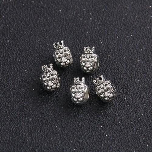 10pcs 8*9*12mm Two Color Crown Tiger Bead Spacer Bead Charms For Diy Beaded Bracelets Jewelry Handmade Making
