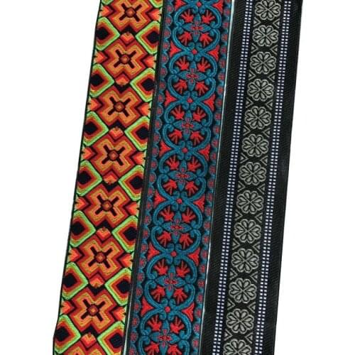 10yards/lot wide about 4.5cm Woven Jacquard Ribbon geometric and flowers pattern for curtain and clothing accessory LS-0135