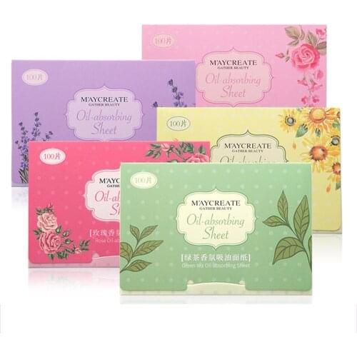 100pcs Korea Fragrant Tissue Paper Face Oil Absorbing Paper Plant Fibres Breathable Linen Pulp Blotting Paper For Face