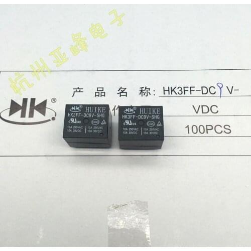 100pcs/lot HK3FF-DC9V-SHG A set of 5 pins for conversion 10A250VAC T73