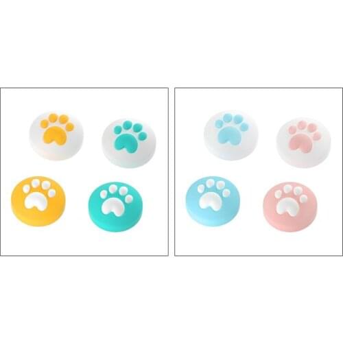 4PCS Cute Cat Claw Thumb Grip Cap Silicone Joystick Cover for Switch Lite Handle