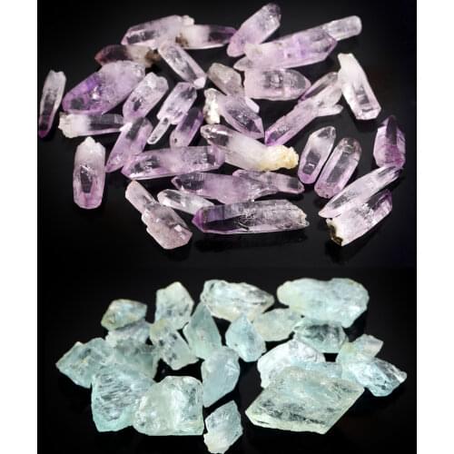 50ct/pack Rare Natural Cruz Amethyst Gemstones Rough Demantoid Aquamarine Jewelry Minerals Ring Making Necklace Diy Collection
