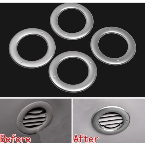 Car styling ABS 4Pcs Car Interior Rear Roof Air Condition Air Vent Outlet Ring Cover Trim Decoration Fit For Ford Edge 2015 2016