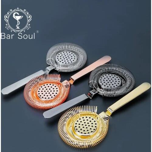 Bar Soul Cocktail Strainer Stainless Steel Deluxe Strainer Sprung Wine Ice Strainer Professional Bartender Tools Various