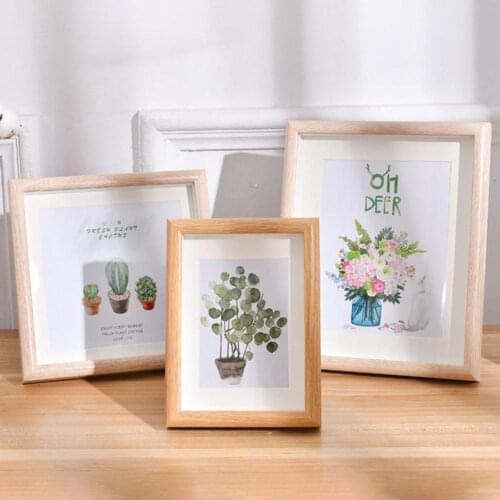 Anti-scratch Wood Picture Frame Eye-catching Glass Photo Holder Home Decoration