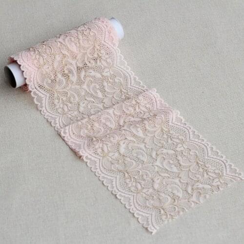 MLAEY 2Yards Pink+golde Exquisite Elastic stretch Lace Trim High Quality Lace Fabric DIY Craft&Sewing Dress Clothing Accessories