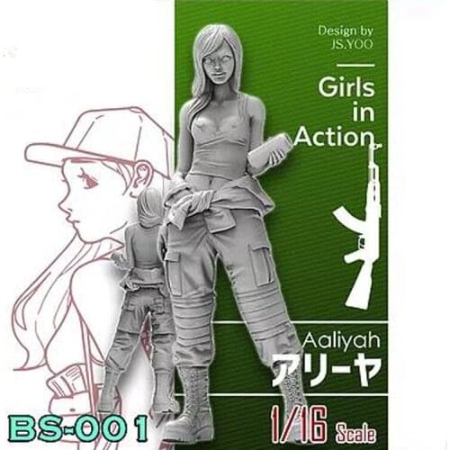 1/16, Girl action, Resin Model figure, GK, Unassembled and unpainted kit