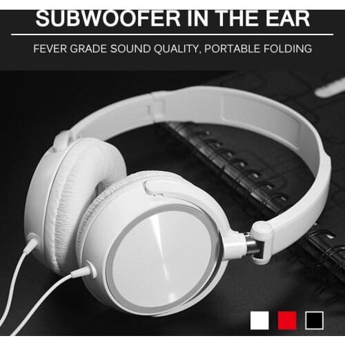 HD Sound Wired Headphones Over Ear Headset Bass HiFi Sound Music Stereo Earphones Flexible Adjustable Headset For PC MP3 Phone