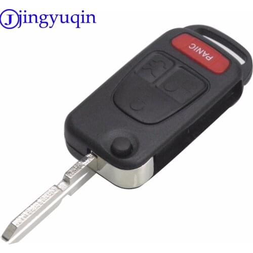 Jingyuqin 3 +1 Button Panic Switch Folding Flip key Shell HU39 Blade For MERCEDES BENZ ML320 ML350 ML55 SLK230 AMG